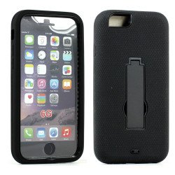Apple iPhone 6 4.7 Armor Hybrid Case w Screen and Stand (Black Black)